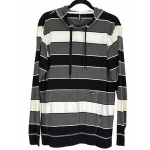 Ocean Current Men's Large Striped Hoodie Sweatshirt